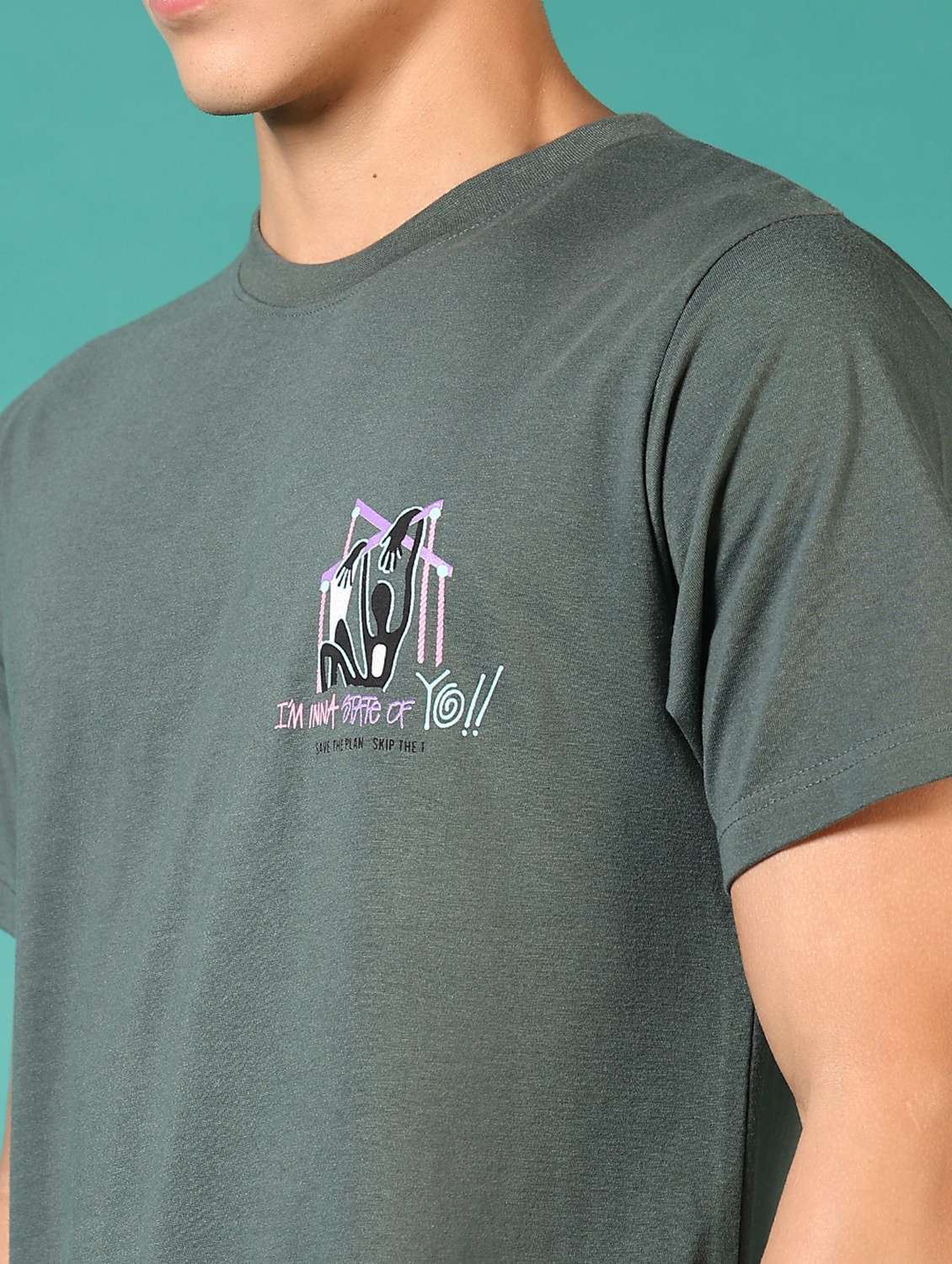 men back print short sleeve t-shirt - 21718116 -  Standard Image - 4