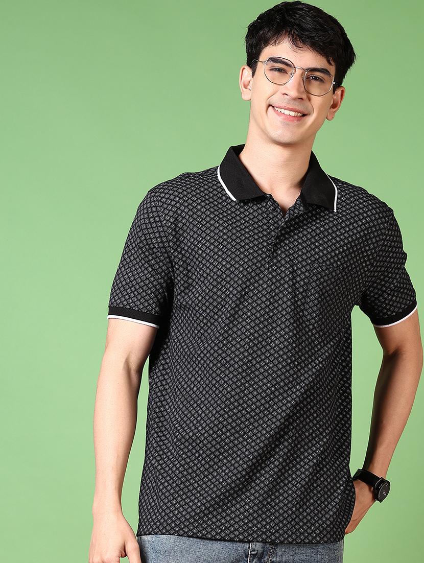 men printed short sleeve polo t-shirt - 21718127 -  Standard Image - 1