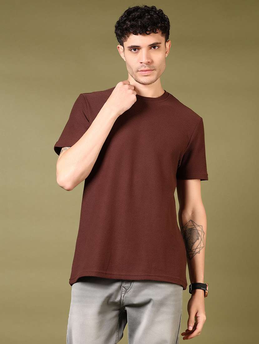 men solid short sleeve t-shirt