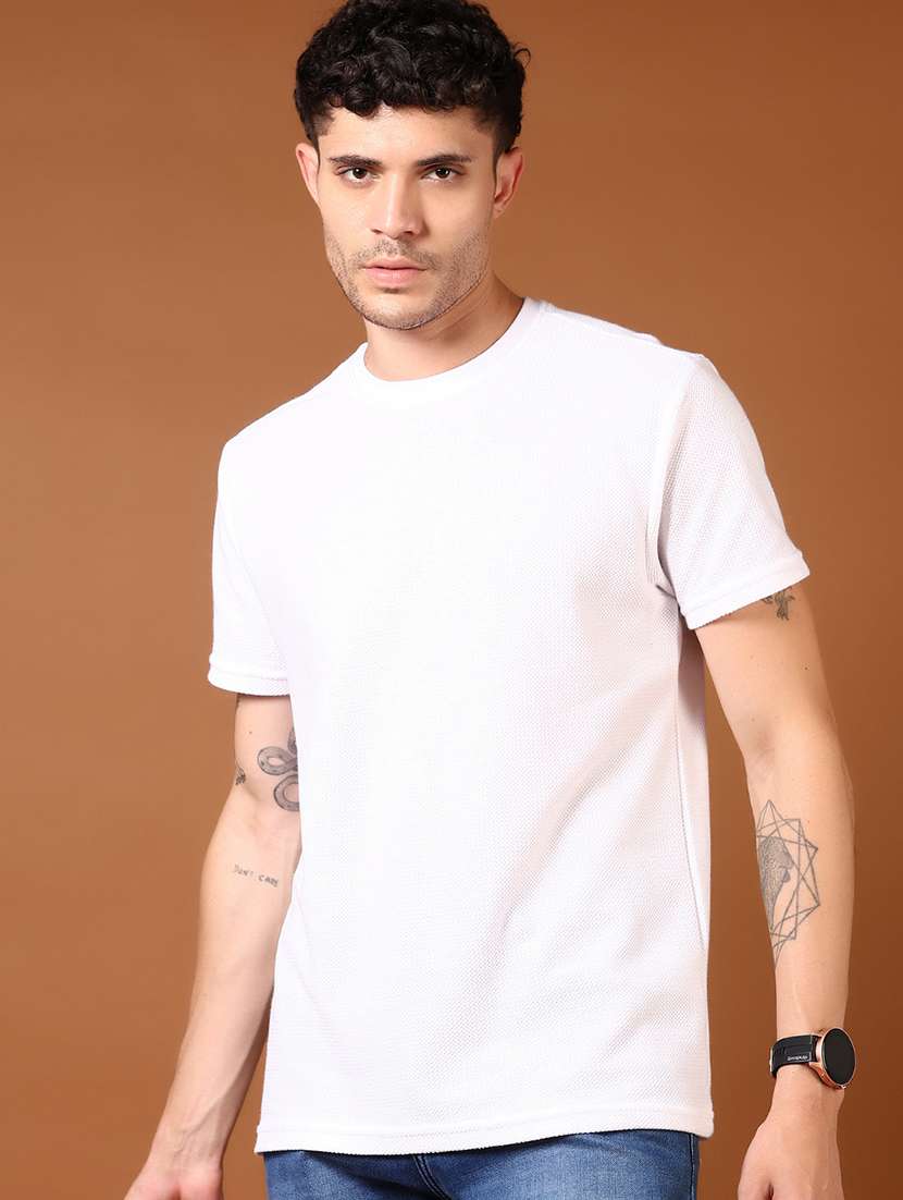 Men Solid Short Sleeve T-shirt - 21718132 -  Standard Image - 1