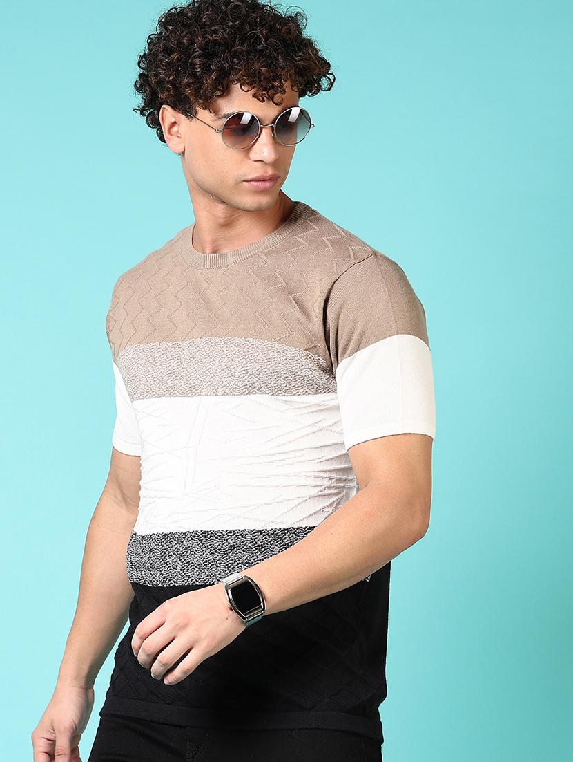 men color block short sleeve t-shirt - 21718134 -  Standard Image - 1