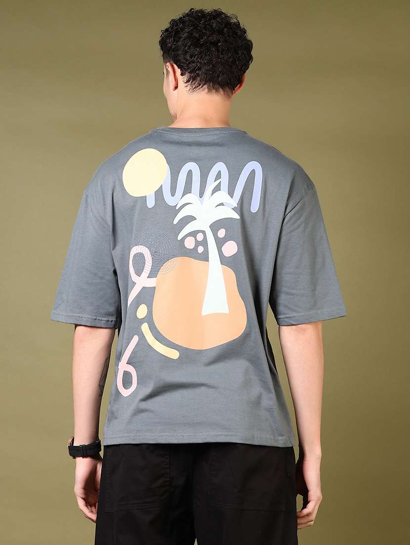 men front & back print short sleeve t-shirt - 21718138 - Standard Image - 1