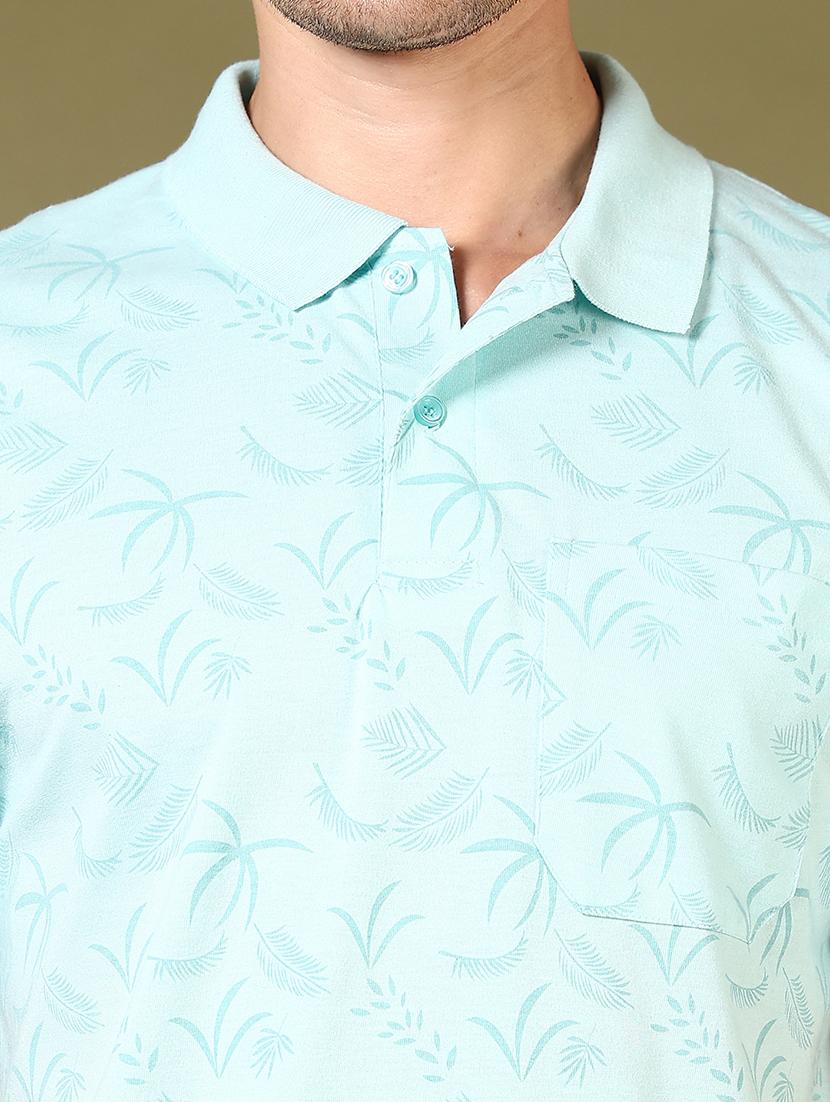 men printed short sleeve polo t-shirt - 21718140 - Standard Image - 4