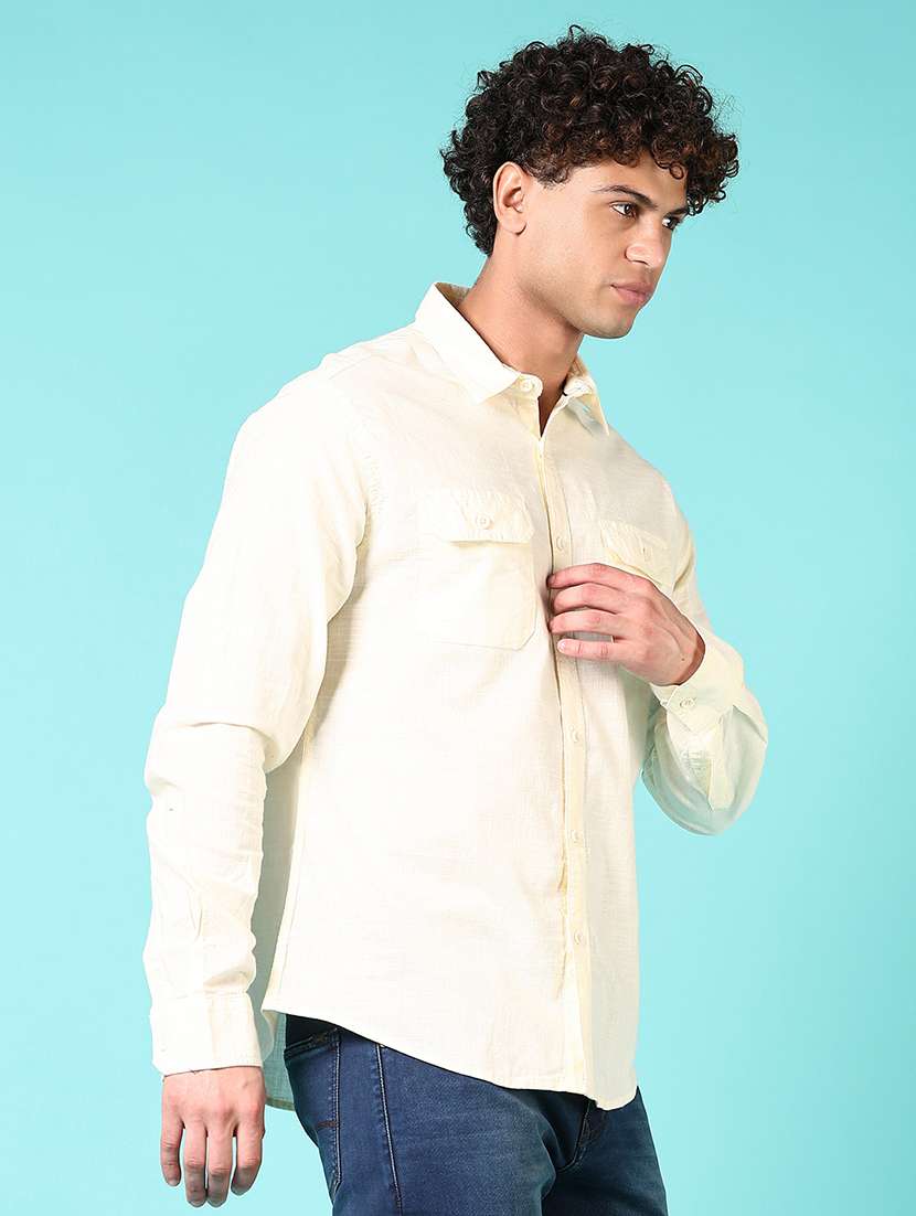 men solid long sleeve casual shirt - 21718153 -  Standard Image - 1