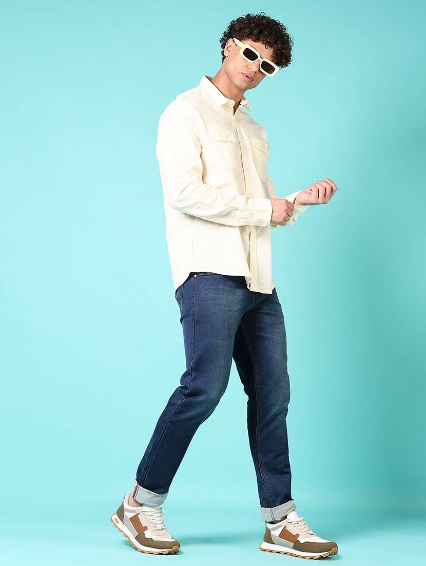 men solid long sleeve casual shirt - 21718153 -  Standard Image - 4