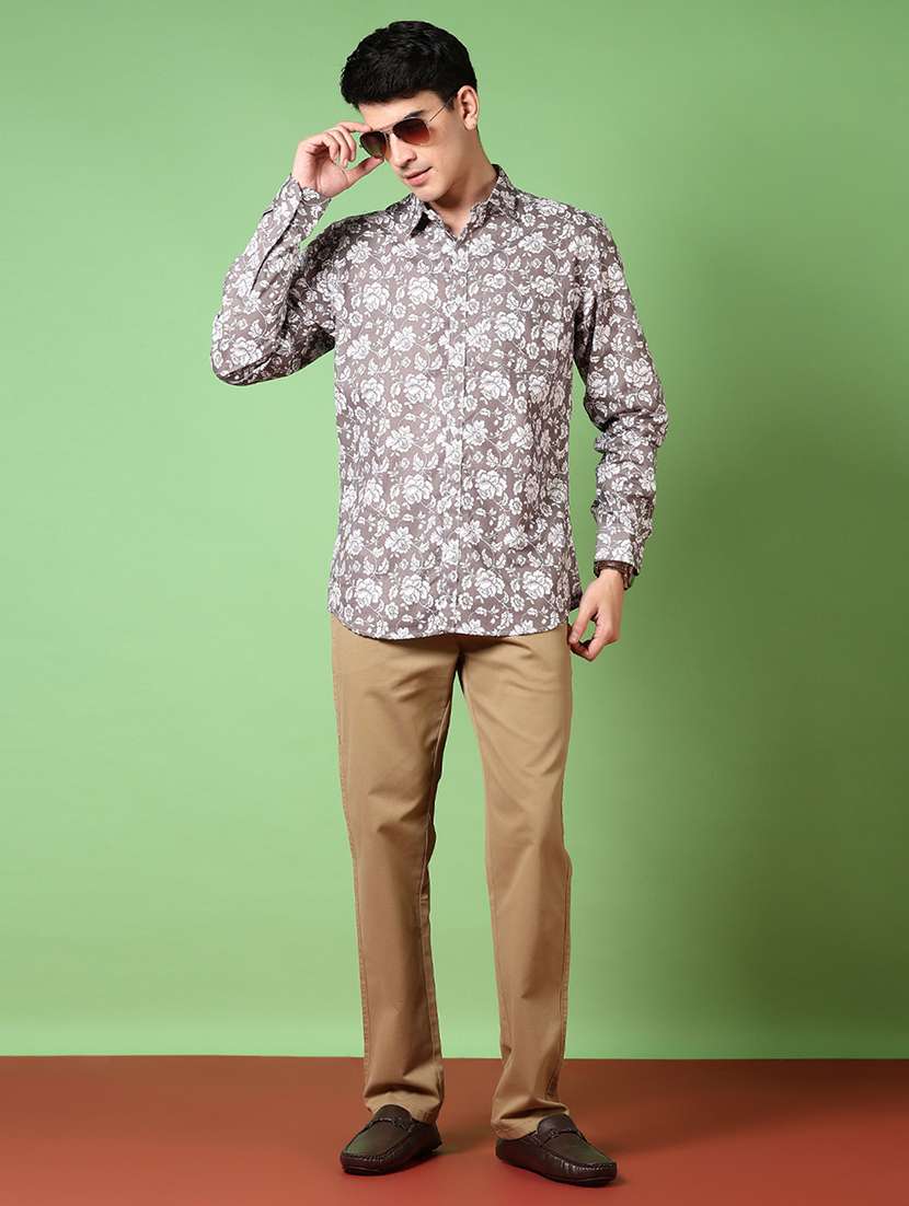 men floral printed long sleeve casual shirt - 21718154 -  Standard Image - 4