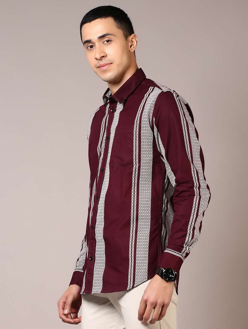 men stripes long sleeve casual shirt - 21718155 -  Standard Image - 1