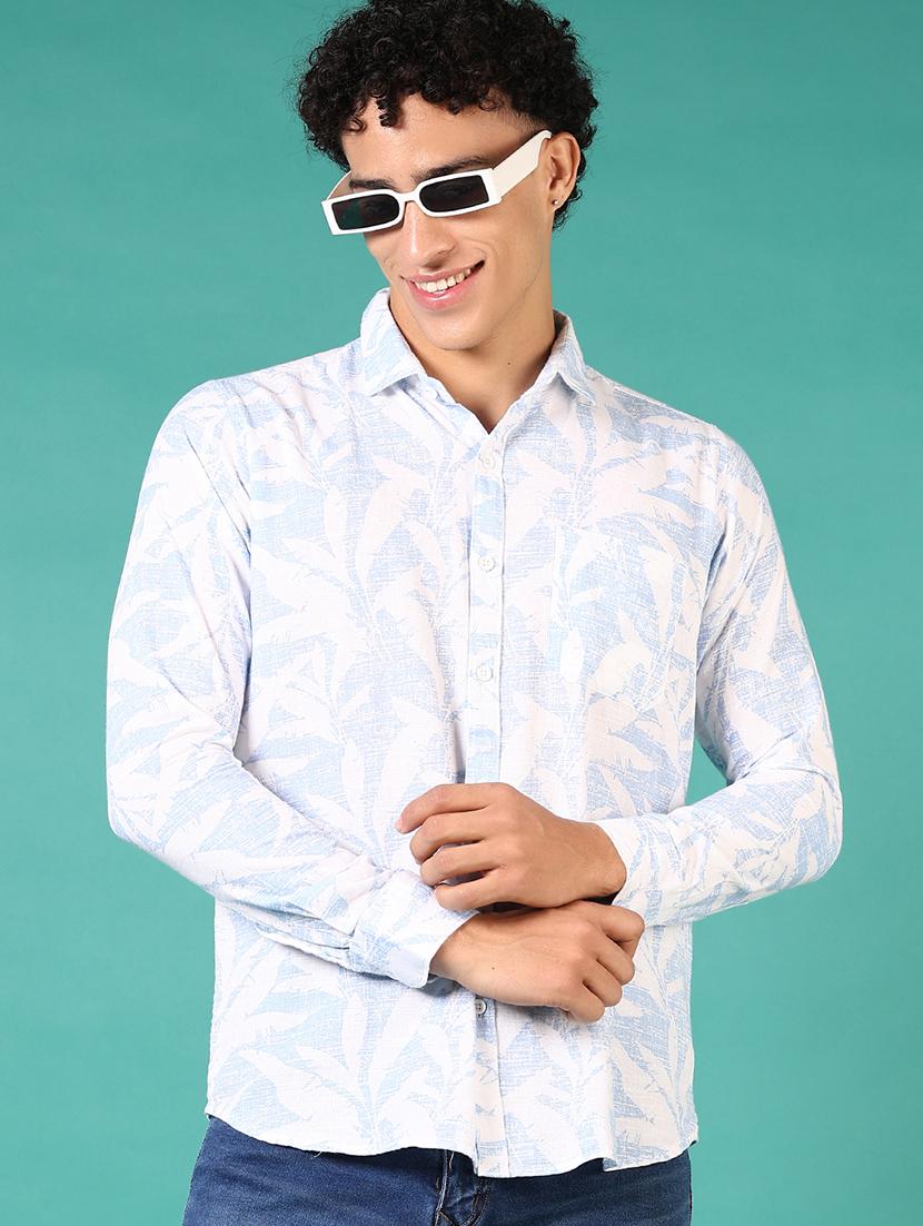 men printed long sleeve casual shirt - 21718158 - Standard Image - 1