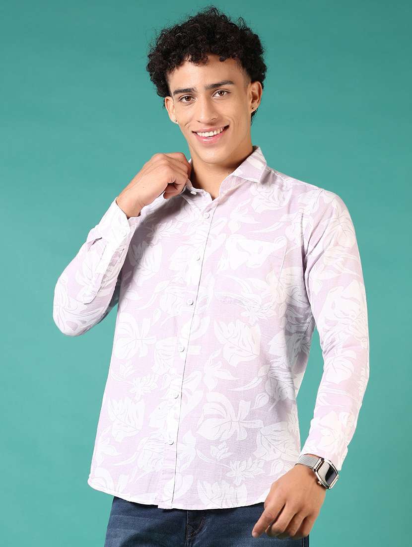 men printed long sleeve casual shirt - 21718159 -  Standard Image - 1