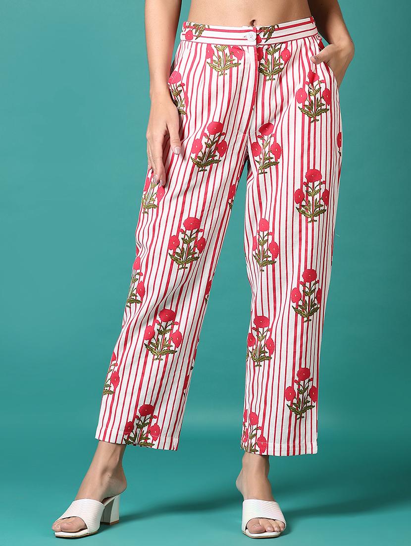 women printed mid rise straight trouser - 21718167 - Zoom Image - 0