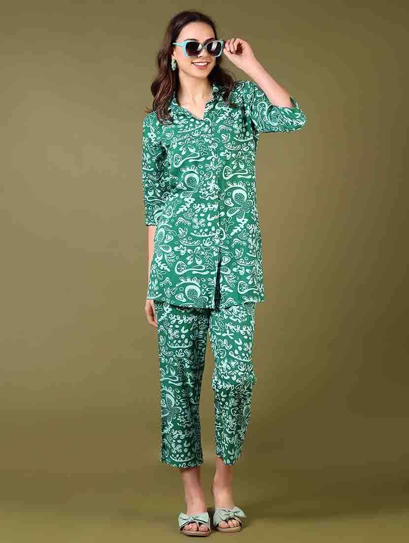 green rayon active wear set coord