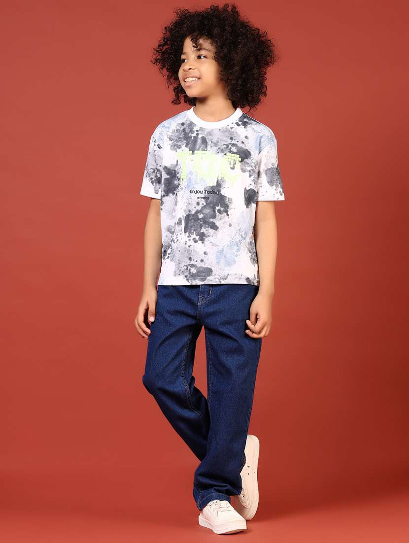 boys solid mid rise relaxed fit jeans - 21718374 -  Standard Image - 4