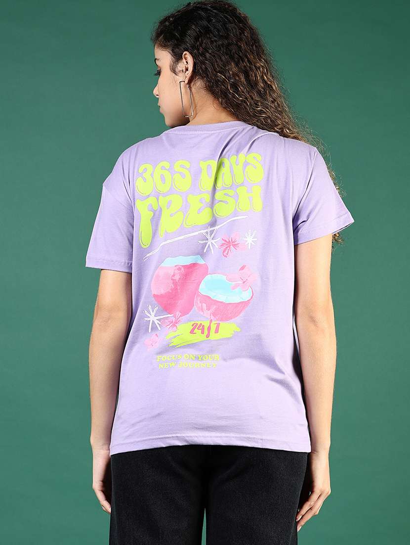 women printed short sleeve regular fit t-shirt