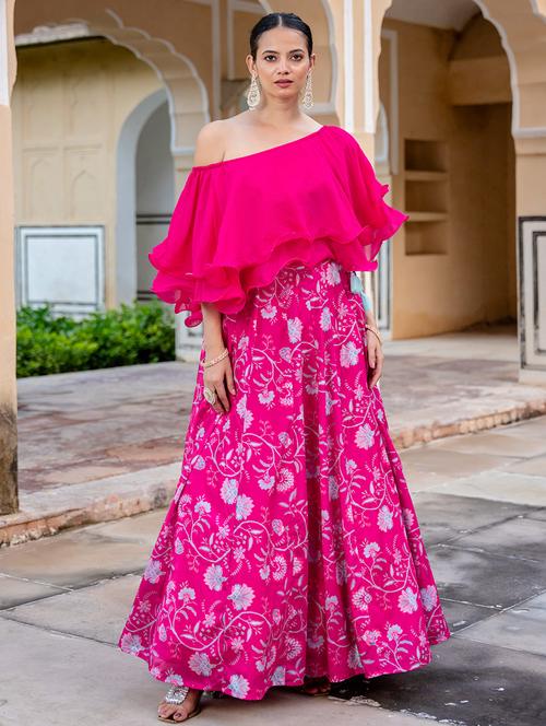 women floral printed skirt & top set - 21718524 - Standard Image - 0