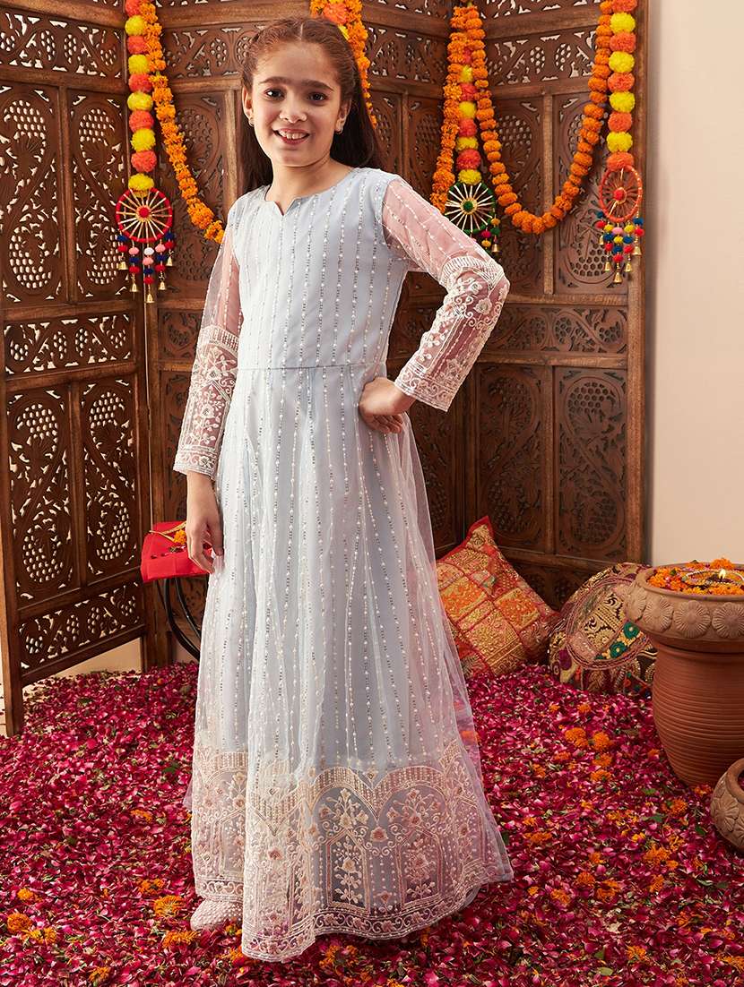 women embroidered long sleeve party gown - 21718533 -  Standard Image - 1