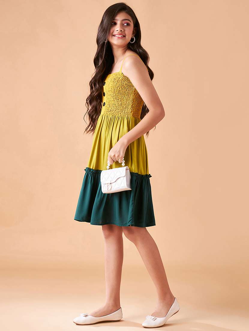 girls color blocked sleeveless tiered dress - 21718552 -  Standard Image - 1