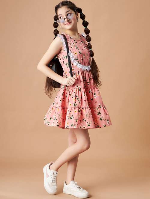girls floral print sleeveless tiered dress - 21718567 -  Standard Image - 0