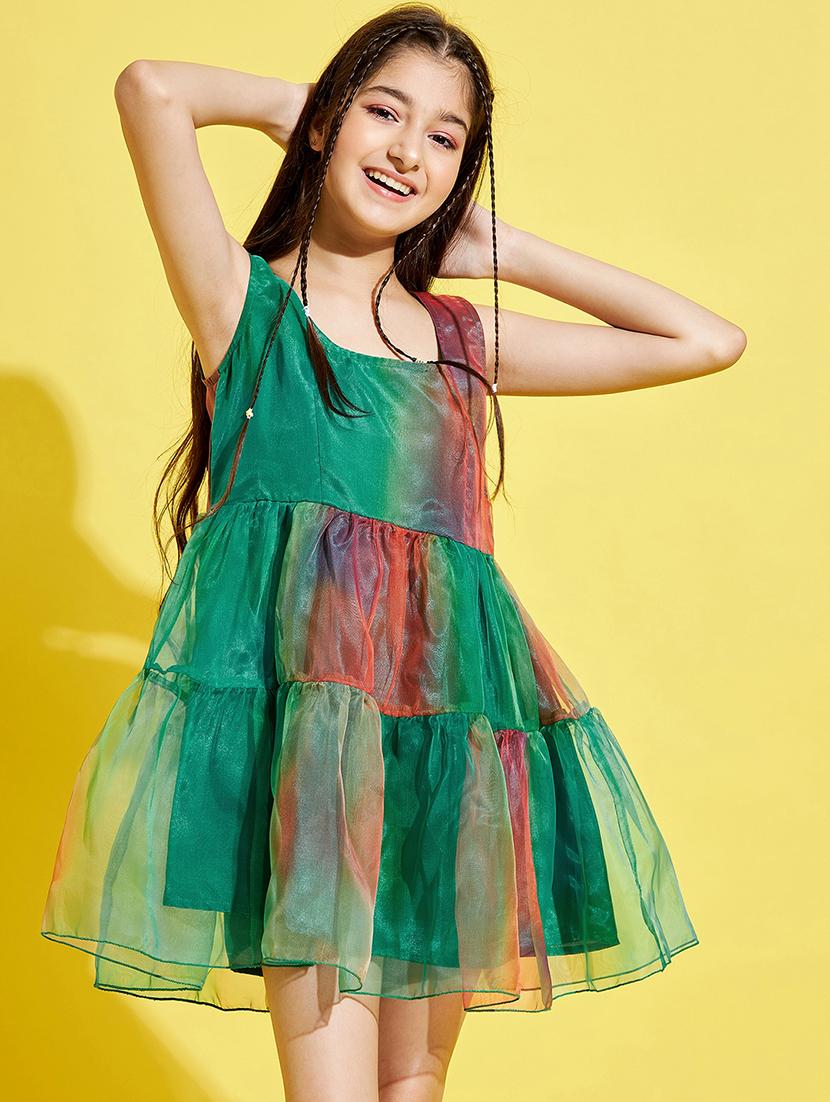 girls ombre printed sleeveless tiered dress - 21718617 -  Standard Image - 1