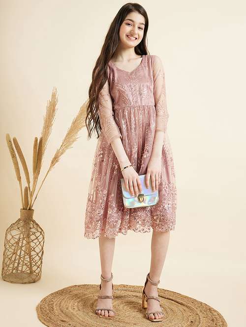 girls embellished fit & flare dress - 21718650 -  Standard Image - 0