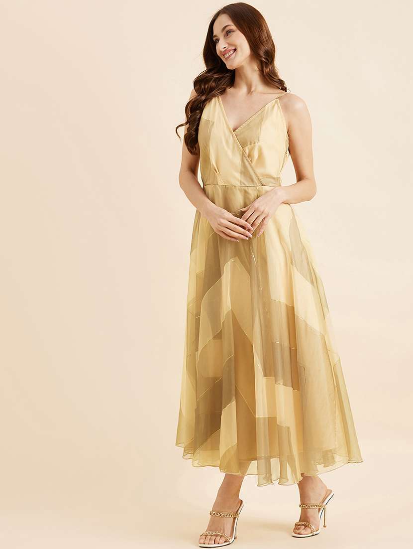 women printed shoulder strap fit & flare dress - 21718698 - Standard Image - 1