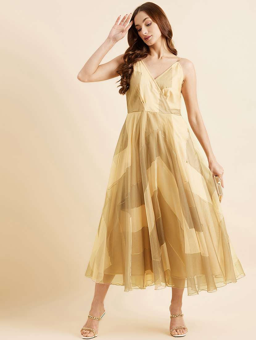 women printed shoulder strap fit & flare dress - 21718698 - Standard Image - 4