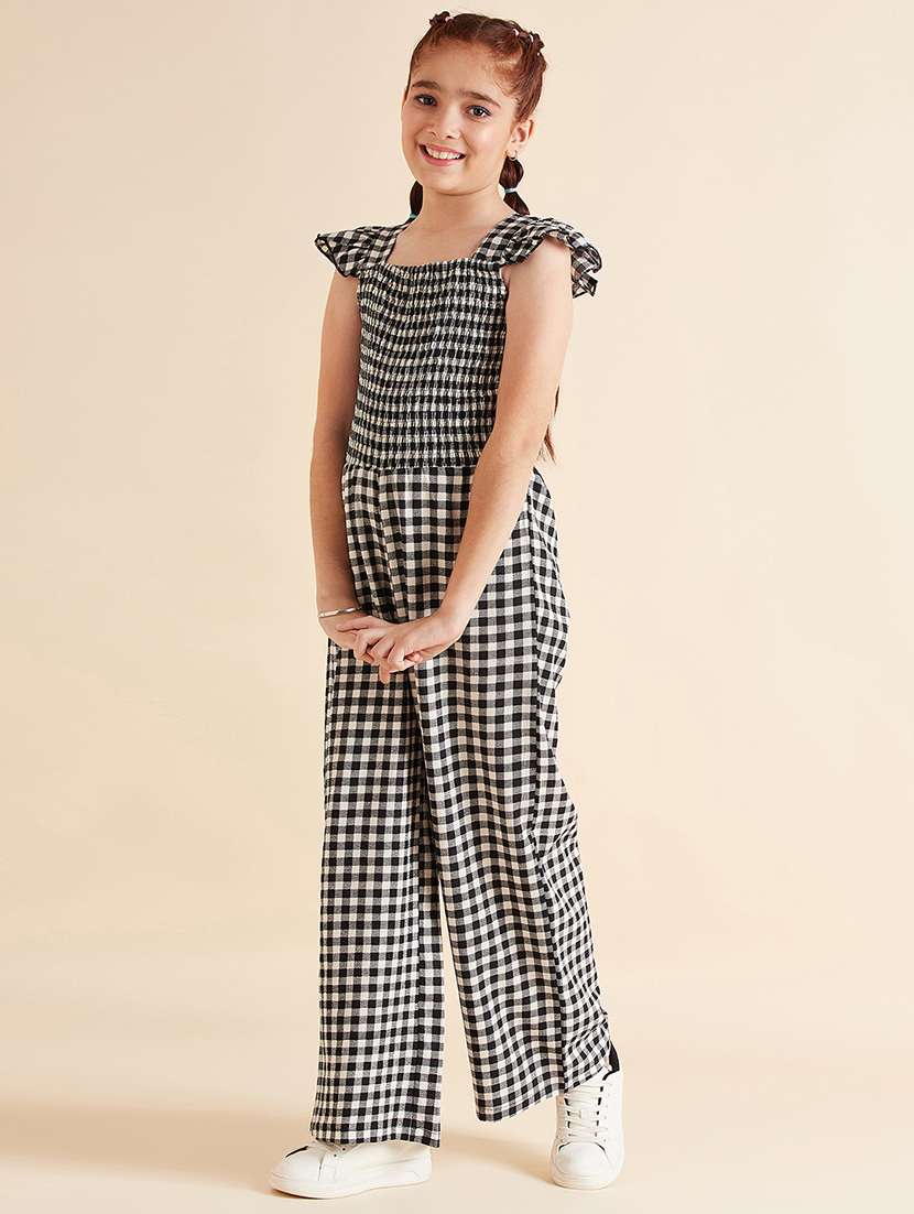 girls checkered  full length jumpsuit  - 21718770 -  Standard Image - 1