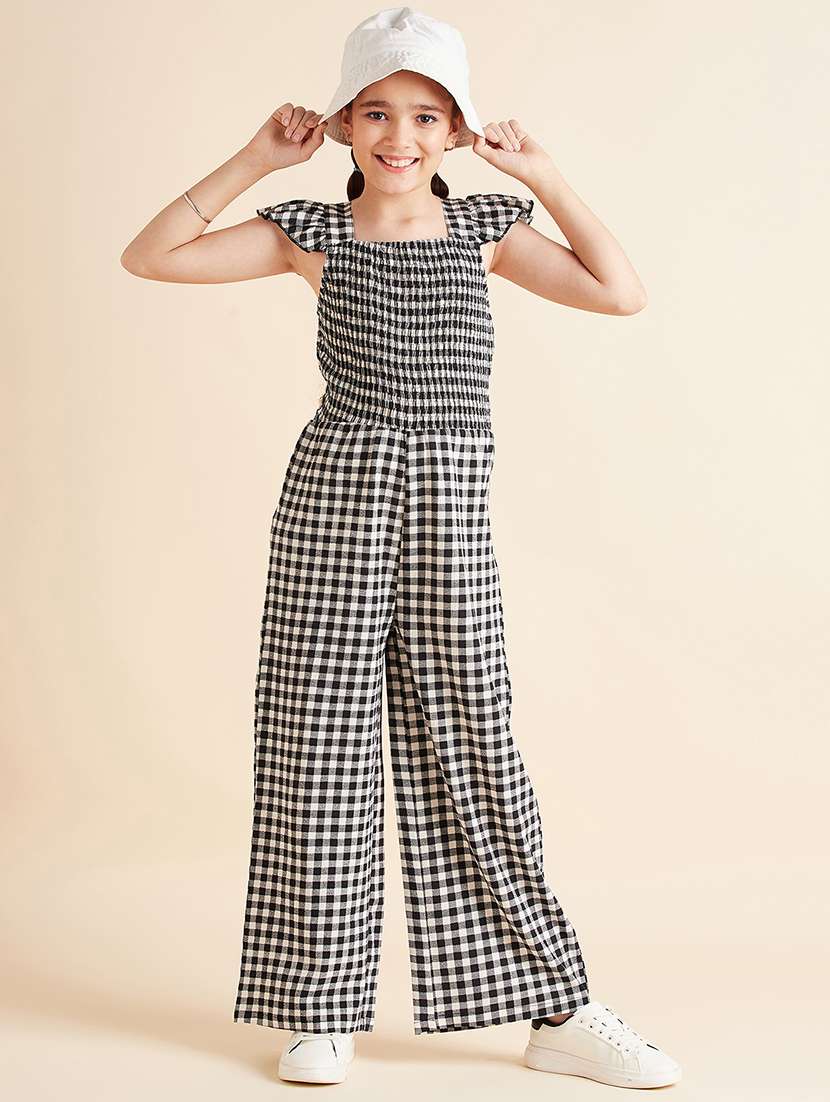 girls checkered  full length jumpsuit  - 21718770 -  Standard Image - 4