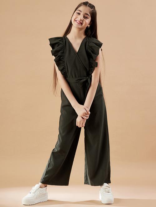 girls solid full length jumpsuit  - 21718771 -  Standard Image - 0