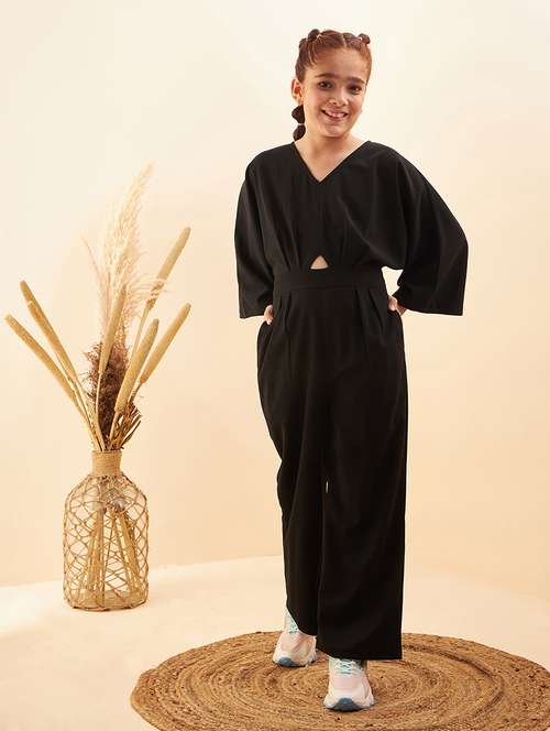girls solid full length jumpsuit  - 21718776 -  Standard Image - 0