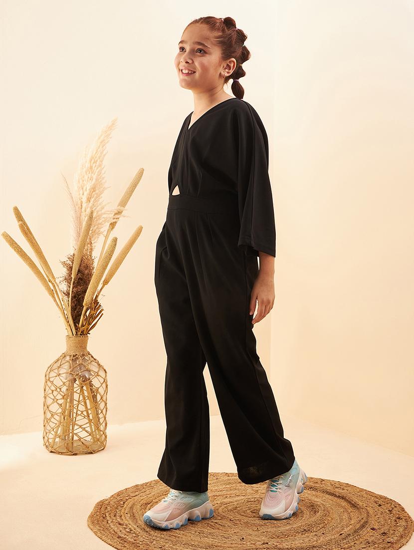 girls solid full length jumpsuit - 21718776 - Standard Image - 1