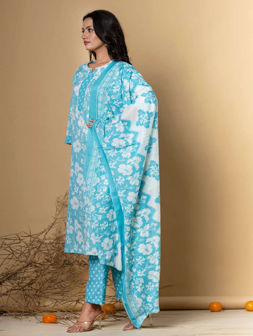 women printed kurta and pant with dupatta  - 21719617 -  Standard Image - 1