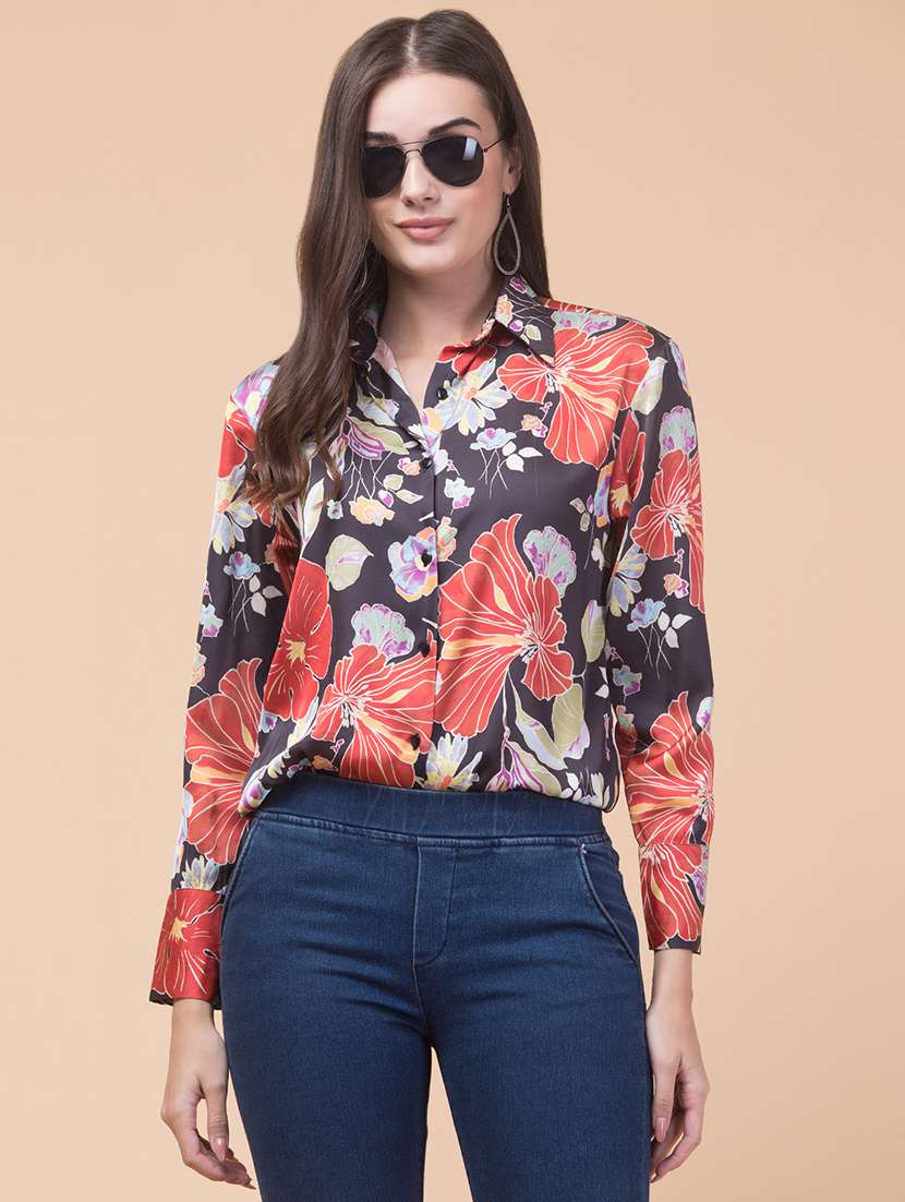 women printed collared regular shirt - 21719703 -  Standard Image - 6