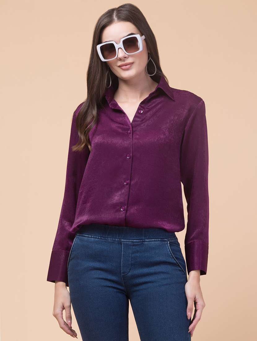 Women Solid Collared Regular Shirt - 21719704 -  Standard Image - 1