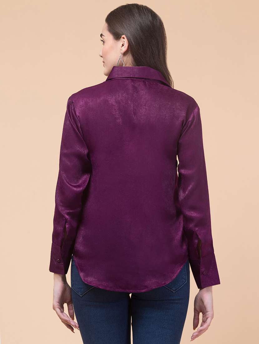 Women Solid Collared Regular Shirt - 21719704 -  Standard Image - 4