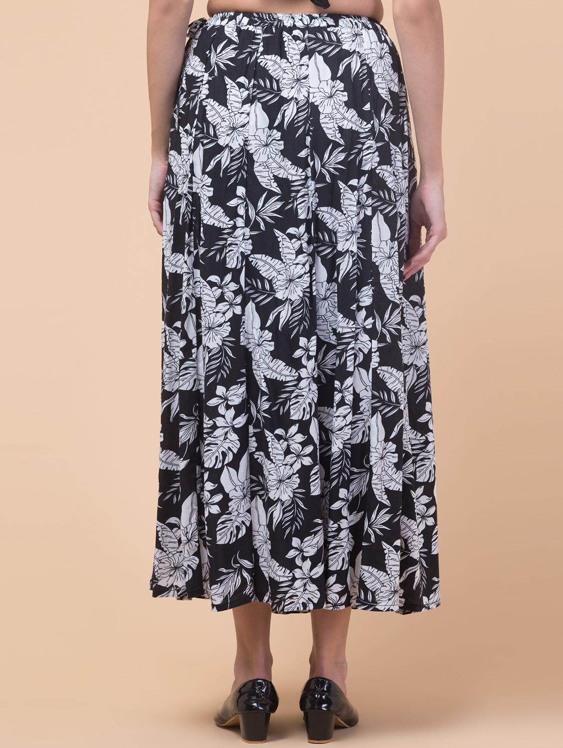 women printed mid rise flared long skirt - 21719718 -  Standard Image - 1