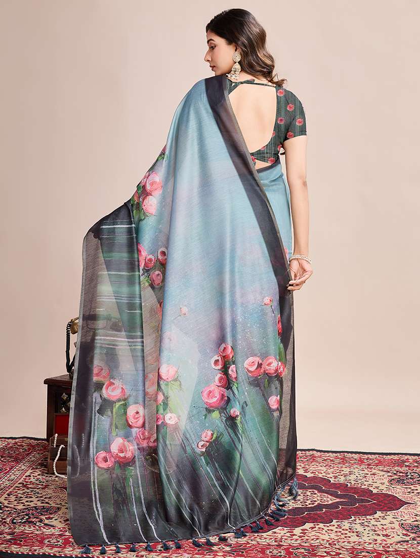 women floral printed saree with blouse - 21719725 -  Standard Image - 1
