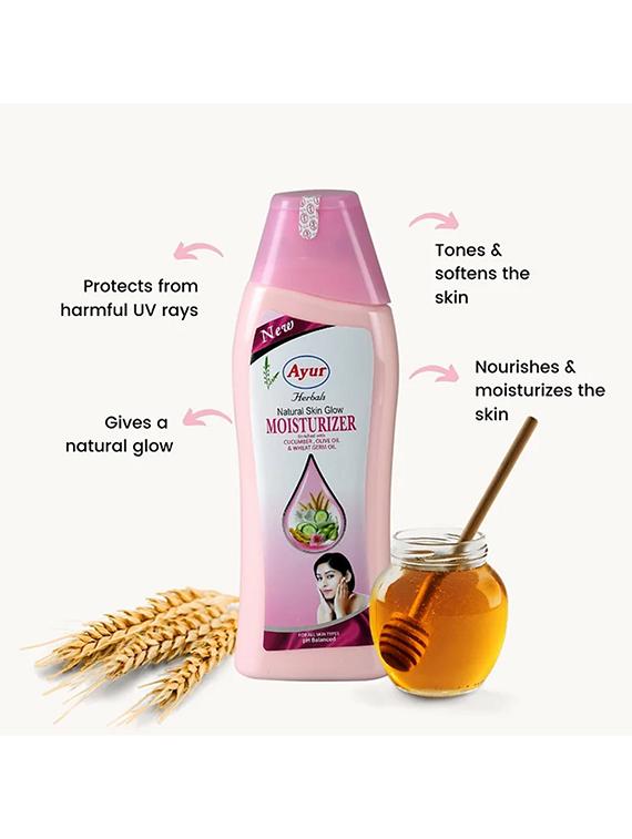 ayur herbals natural glow moisturizering lotion with vitamin a , d & e i cucumber,rose i soft and radiant look i unisex-500ml - 21719810 -  Standard Image - 1