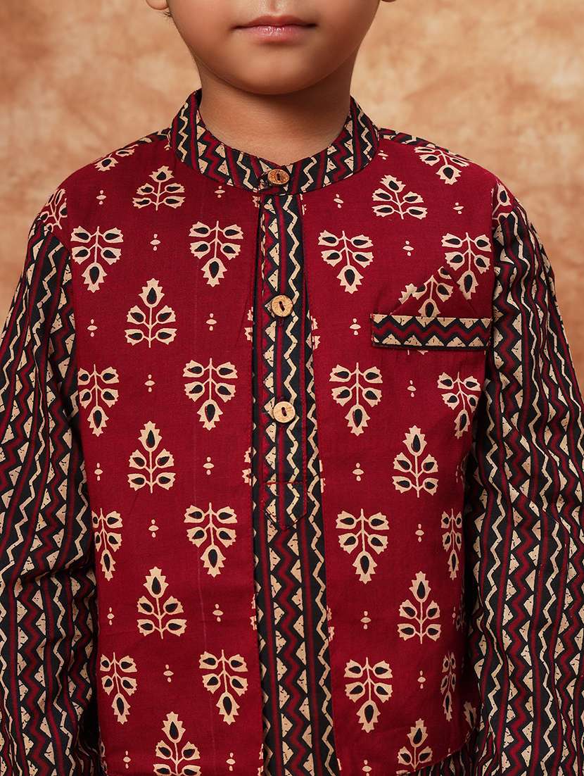 boys printed kurta pajama set - 21719812 -  Standard Image - 4