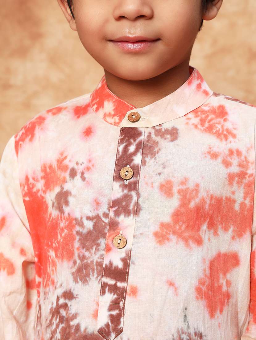 boys mandarin neck printed kurta pyjama set  - 21719819 -  Standard Image - 4