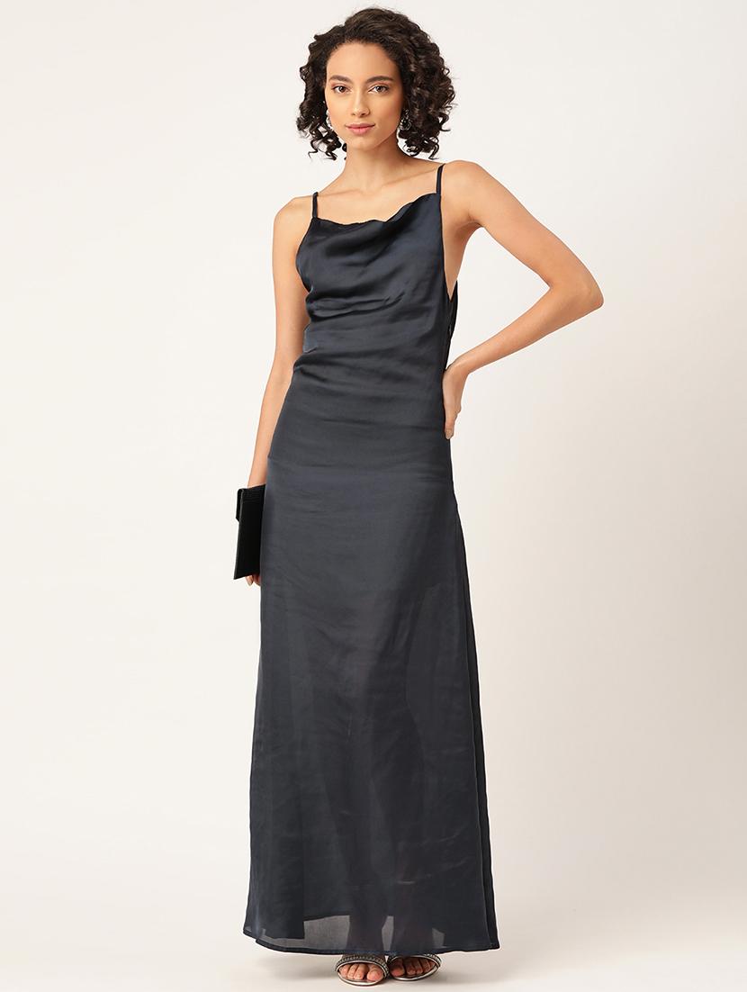 women solid cowl neck a-line dress - 21719841 - Zoom Image - 0