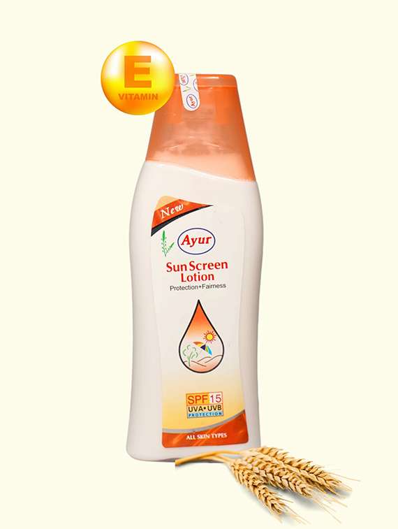 ayur herbals sun screen lotion with vitamin -e & wheatgerm oil i skin against harmful uva / uvb of sun i pack of 2 -100ml - 21719842 -  Standard Image - 1