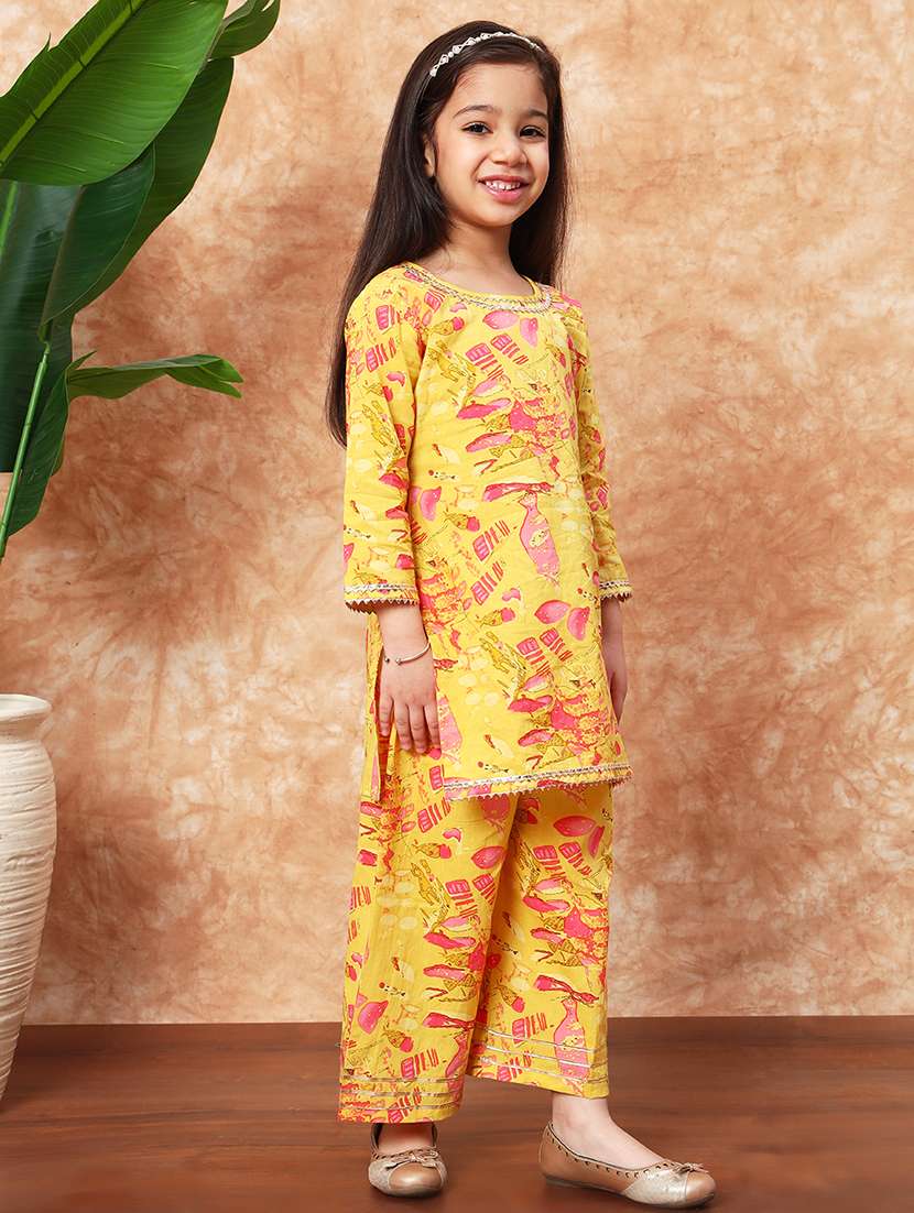 girls printed kurta palazzo set  - 21719852 -  Standard Image - 1