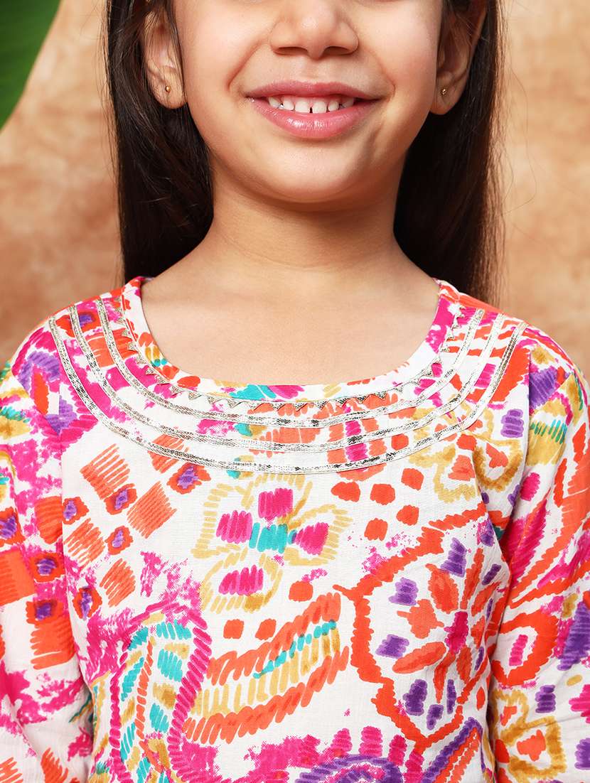 girls printed kurta palazzo set  - 21719855 -  Standard Image - 4