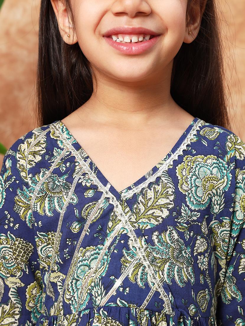 girls printed cotton kurta sharara set - 21719863 - Standard Image - 4