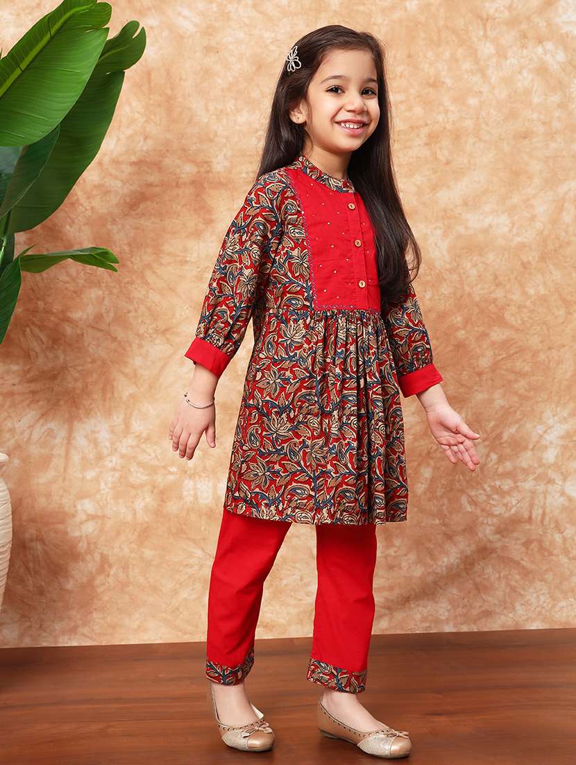 girls printed kurta pant set  - 21719873 -  Standard Image - 1