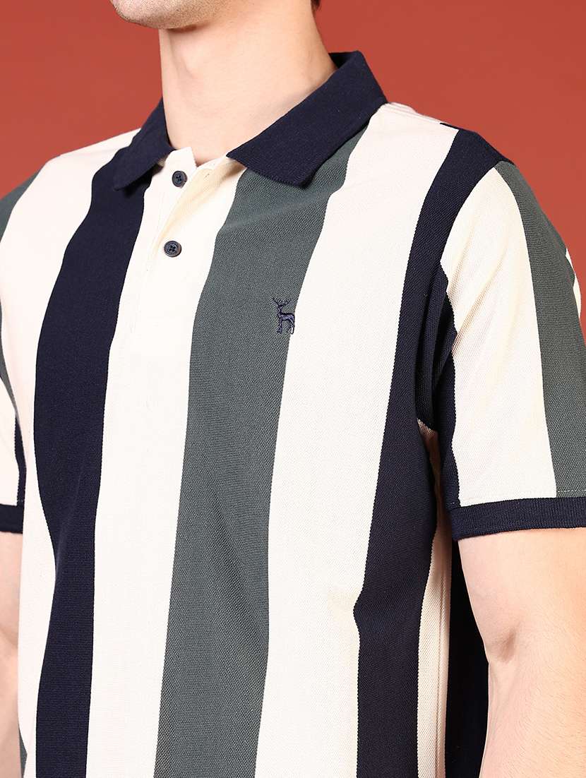 men striped short sleeve regular fit polo t-shirt - 21719952 -  Standard Image - 4
