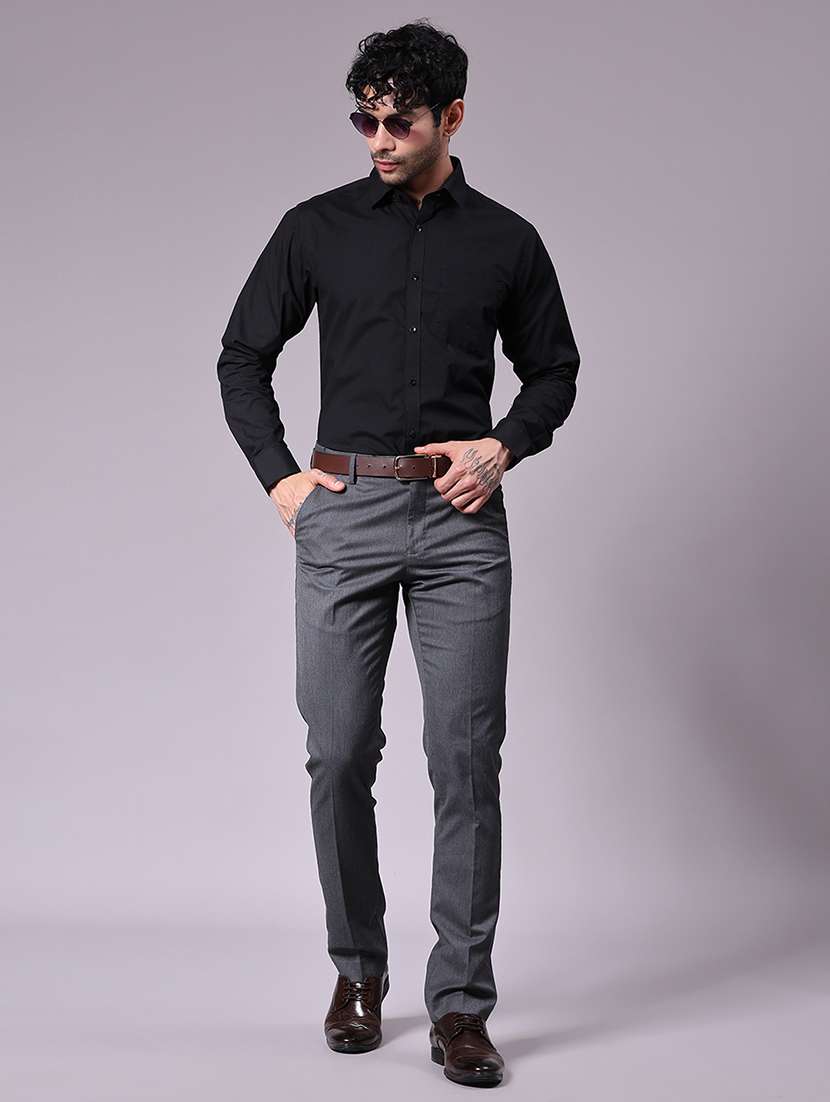 men solid collared long sleeve shirt - 21719968 -  Standard Image - 4