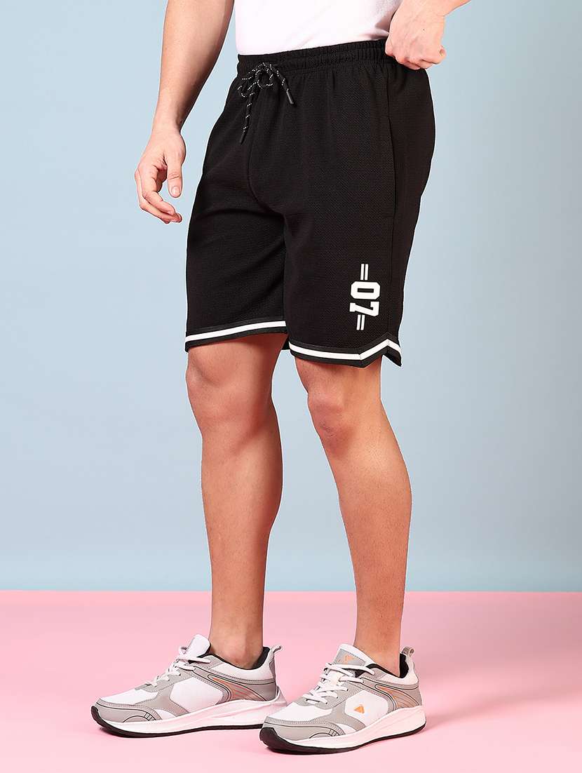 men black placement print mid rise short - 21719972 -  Standard Image - 1