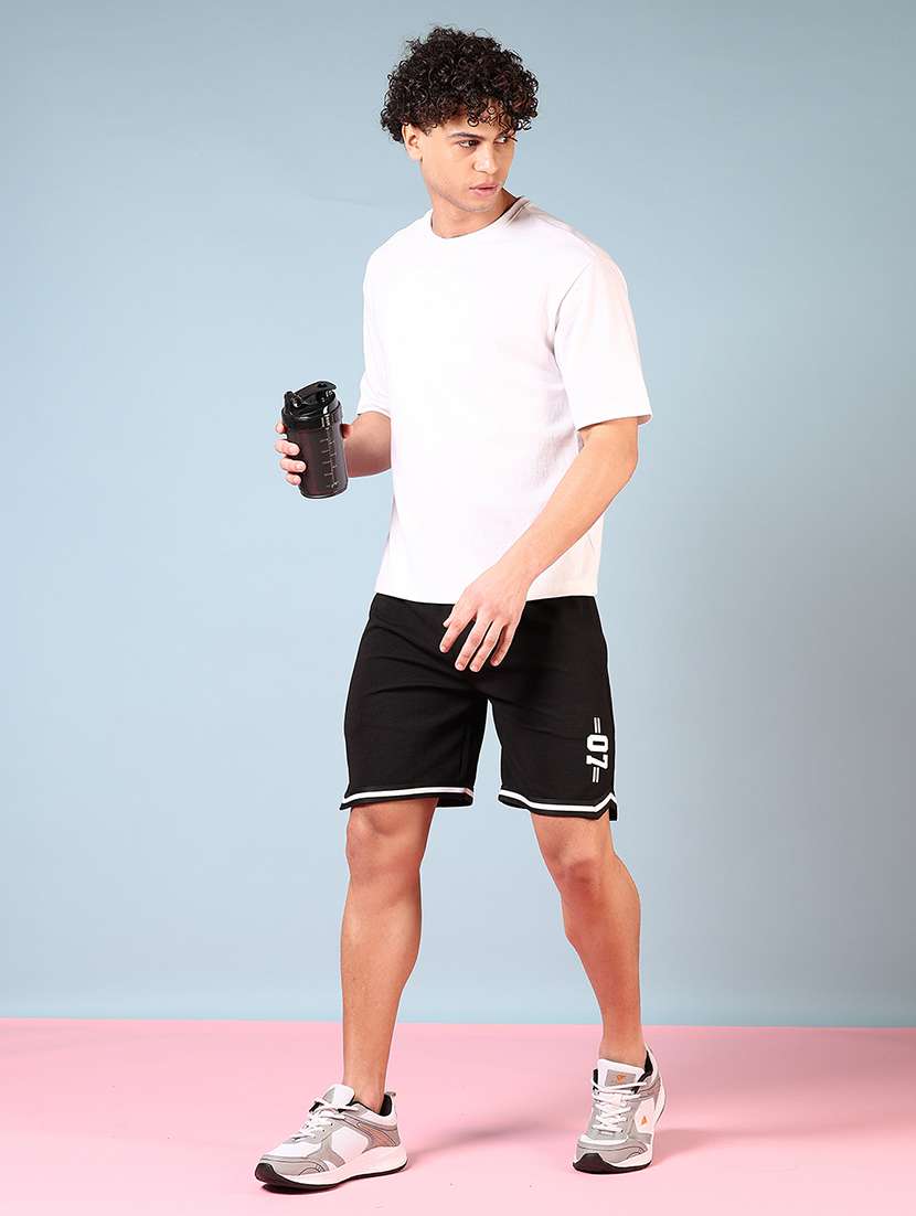 men black placement print mid rise short - 21719972 -  Standard Image - 4