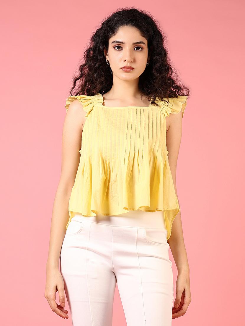 women solid sleeveless peplum top - 21719980 - Zoom Image - 0